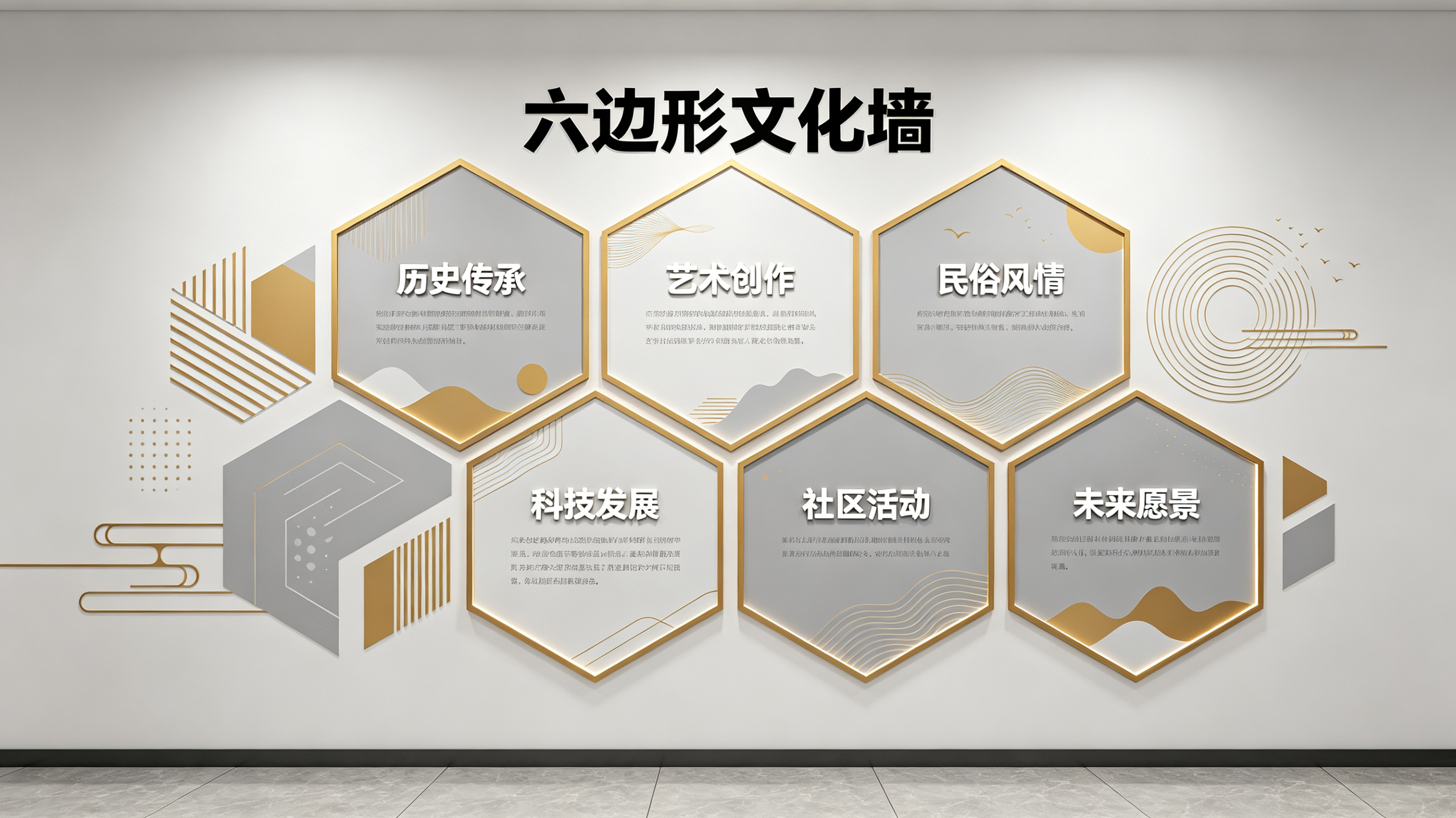 汨罗企业文化墙 | 六边形信息美学